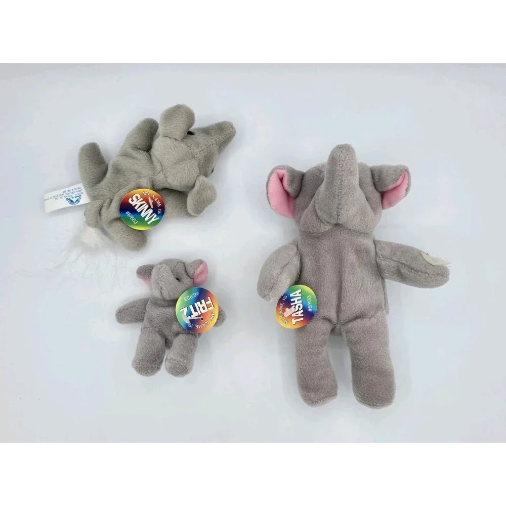 3 Lot VTG Oriental Trading Co Inc Skinny, Tasha,&Fritz Stuffed Animal Plush Toys